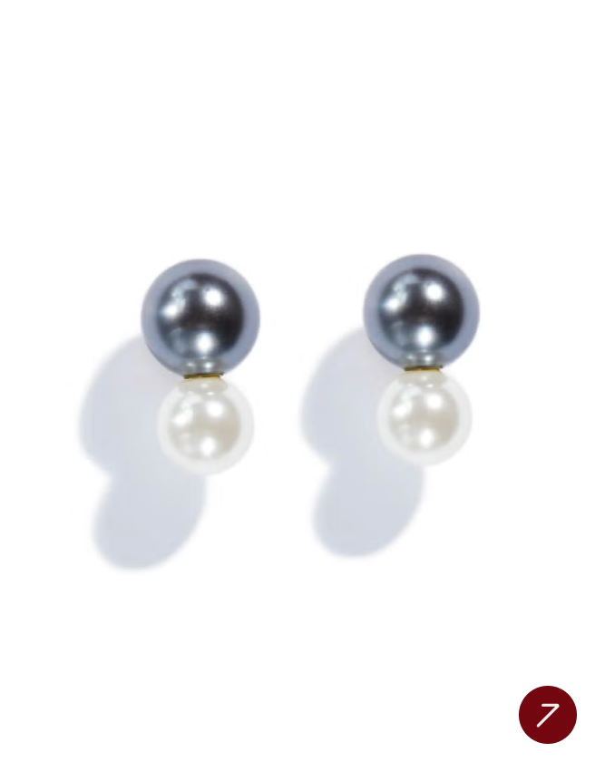 シェルパールモノトーンピアス(マルチ)