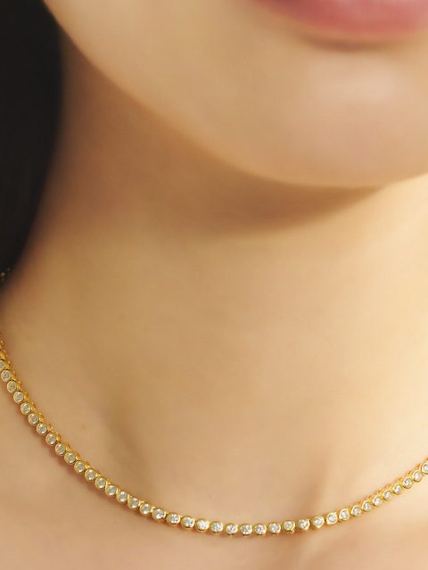 Circle Zirconia ネックレス