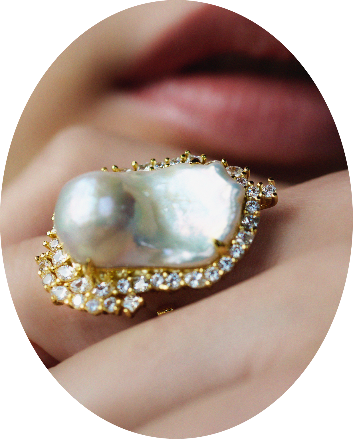Baroque Pearl Twinkle Ring