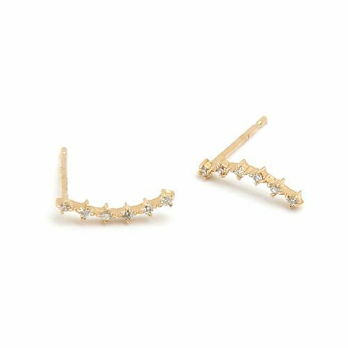 ダイヤモンドカーブピアス(ゴールド)受注生産 | STELLAR