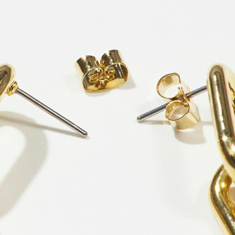 メタルシャイニーチェーンピアスSET(ゴールド) | STELLAR HOLLYWOOD