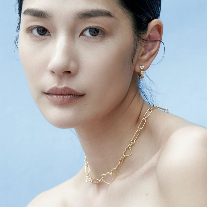 TIFFANY ティファニー　ハート型ゴールドフープピアス　フープスタッズピアス リターン トゥ ティファニー™ フル ハート ピアス イエロー