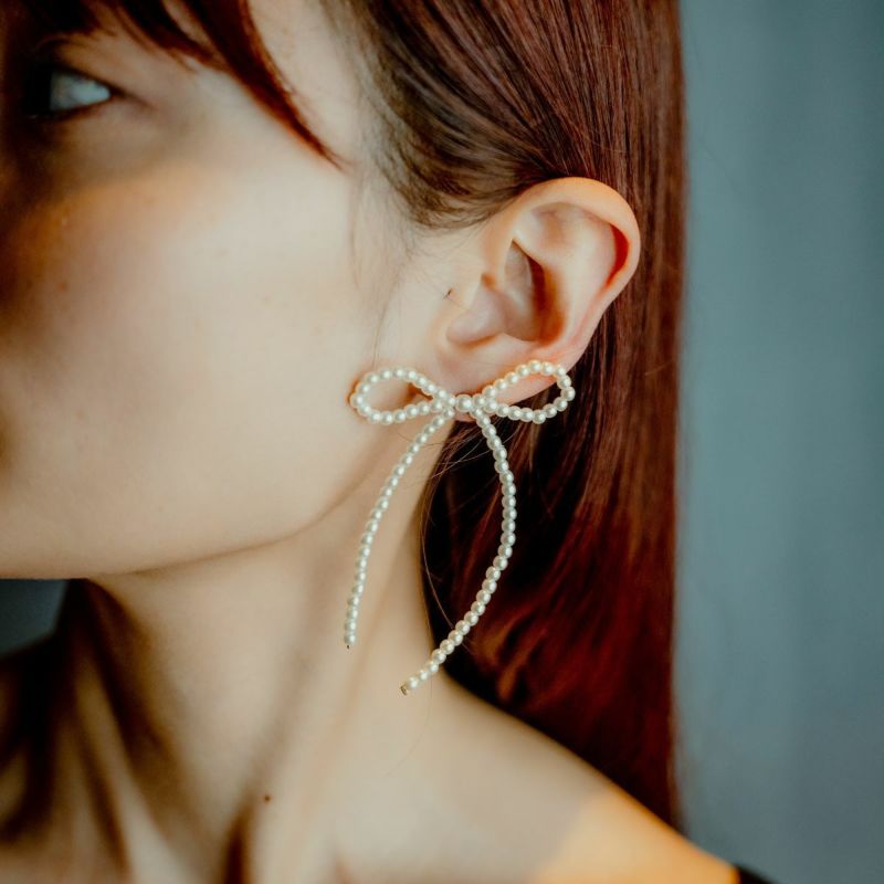 【きなこ様】STELLA HOLLYWOOD ビジューラインパールピアス ビジューラインパールピアス(シルバー) | STELLAR HOLLYWOOD