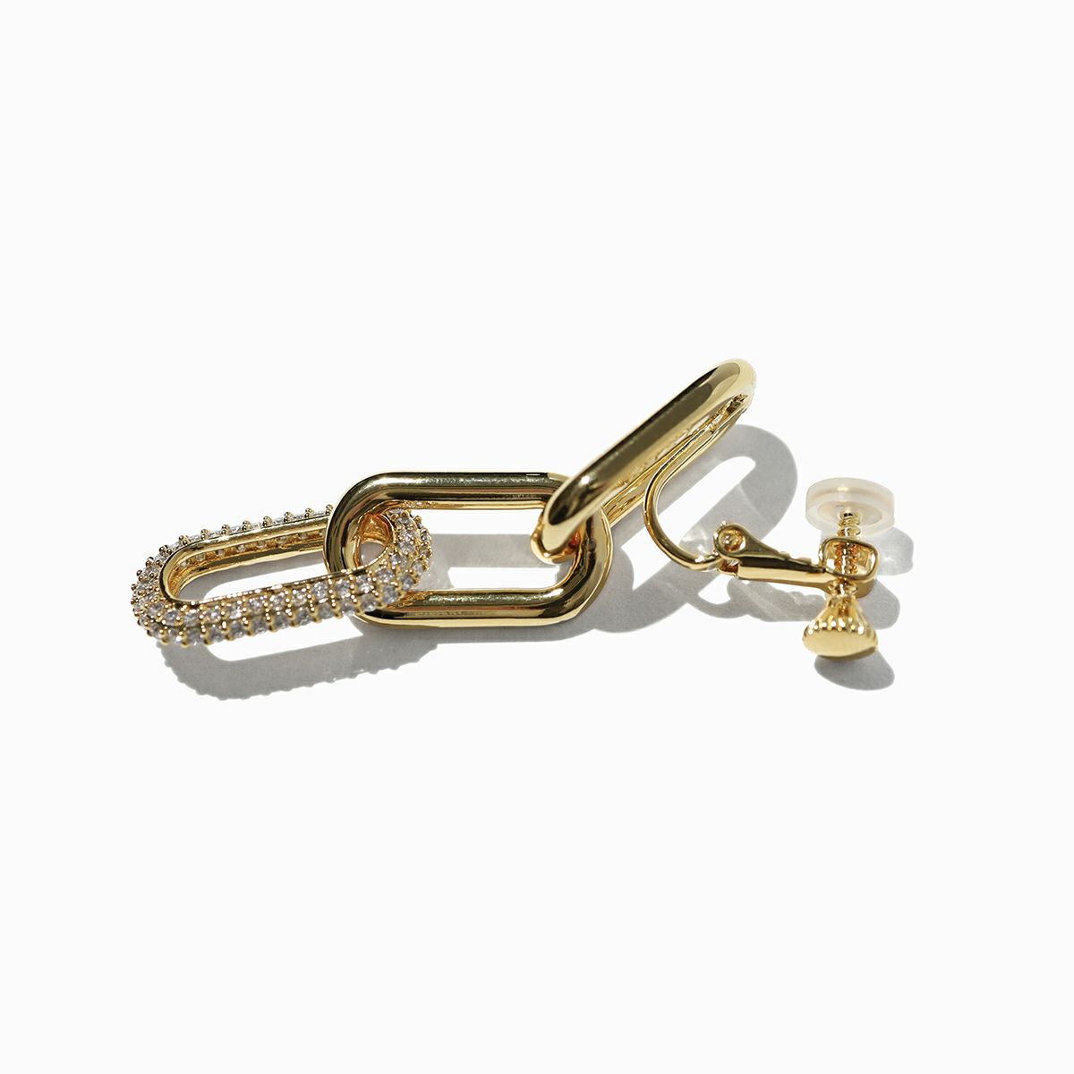 メタルシャイニーチェーンイヤリング(ゴールド)