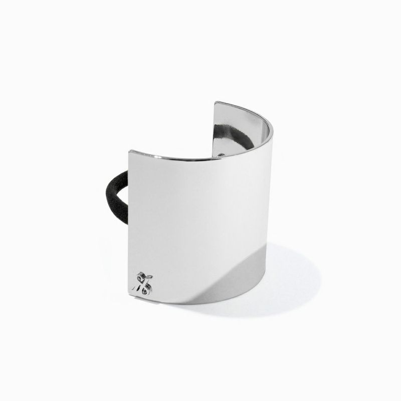 ワイドバングルヘアポニー(シルバー)