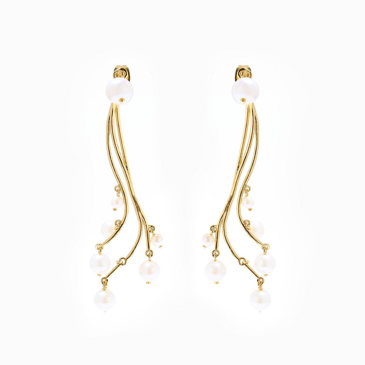 STELLA HOLLYWOOD ビジューラインパールピアス　ゴールド ビジューラインパールピアス(ゴールド) | STELLAR HOLLYWOOD