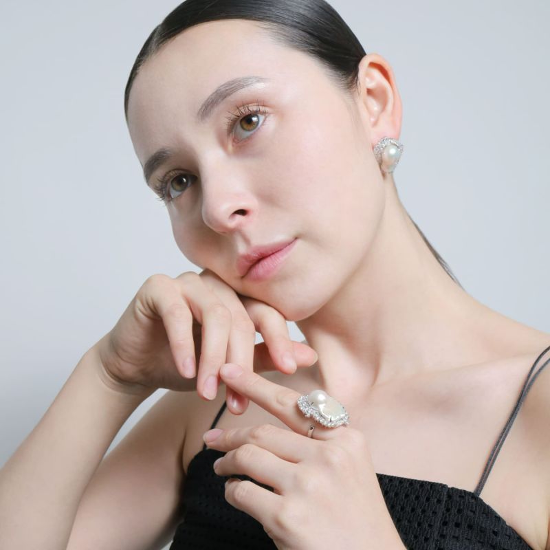 バロックパールスキャッターピアス(シルバー) | STELLAR HOLLYWOOD