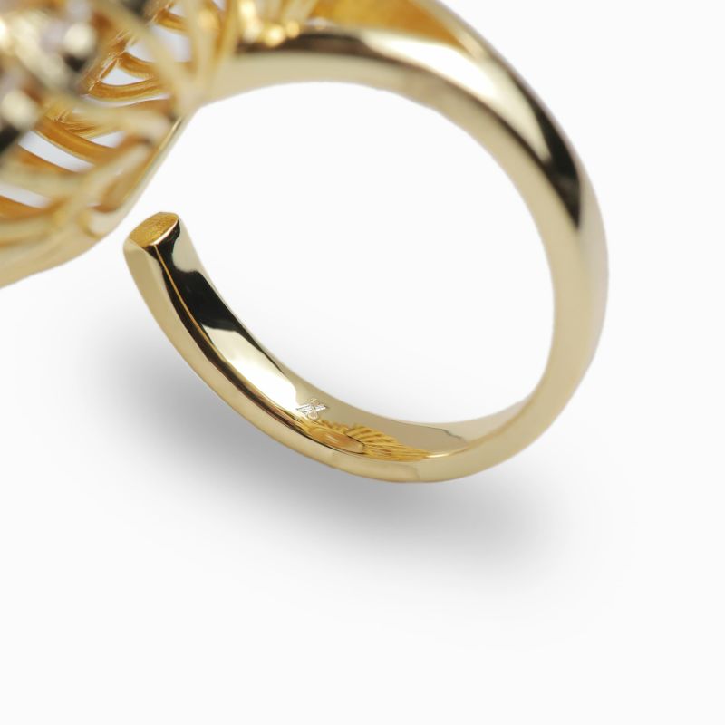 ステラハリウッド　パールと金属のリング バロックパールスキャッターリング(ゴールド) | STELLAR HOLLYWOOD