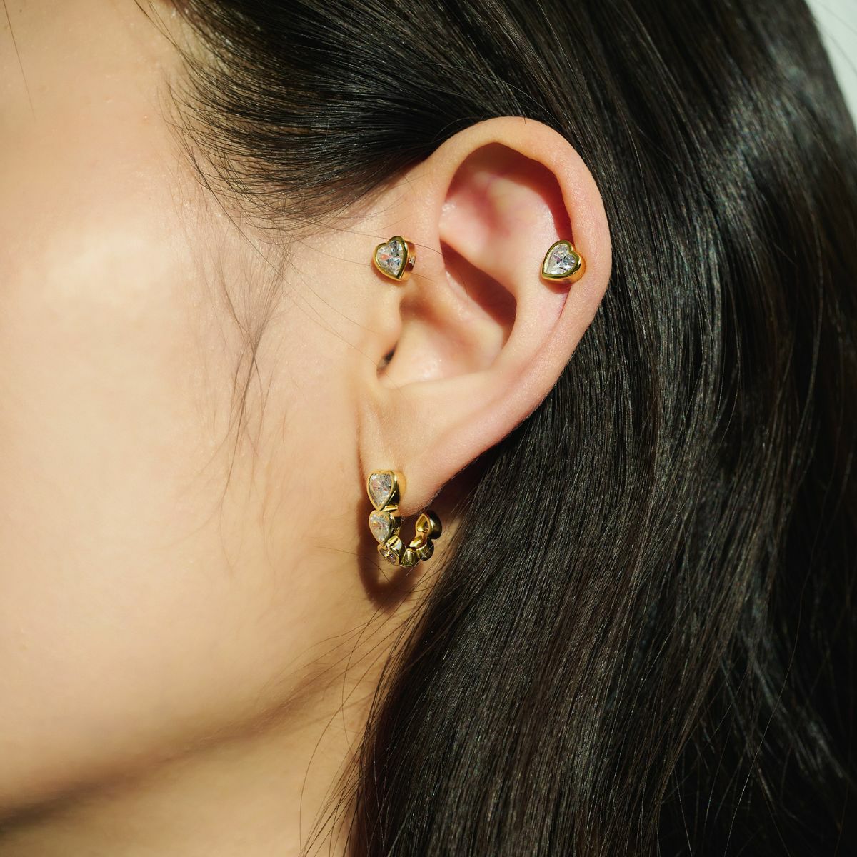 ピュアグロウハートスタッドピアス（ゴールド） | STELLAR HOLLYWOOD