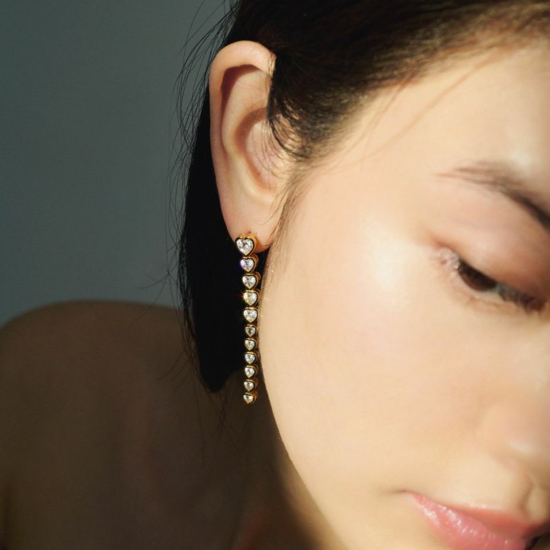 ピュアグロウハートレーンピアス（ゴールド） | STELLAR HOLLYWOOD